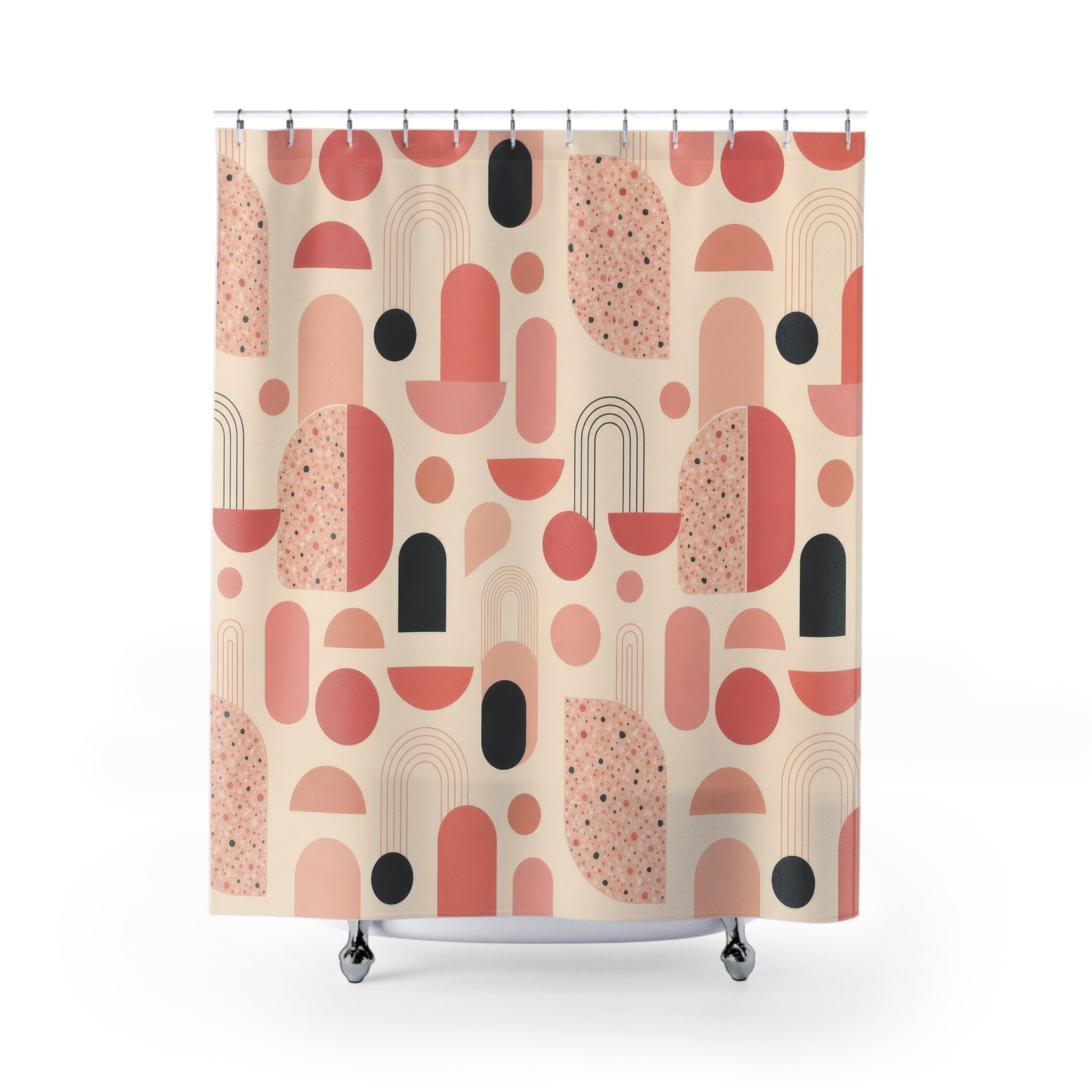 Mid Century Modern Pink Shower Curtain