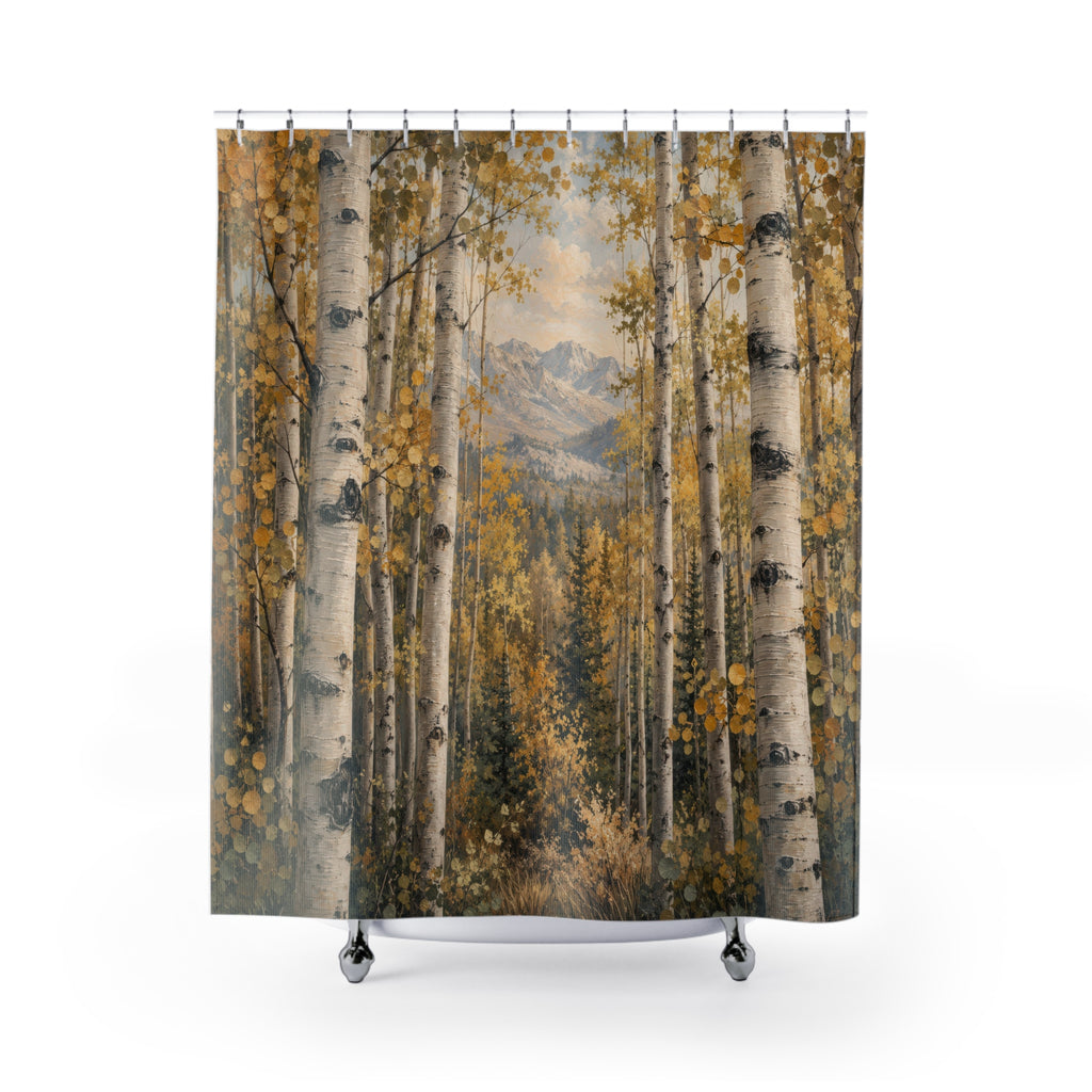 Aspen Shower Curtain: Birch Mountain Forest