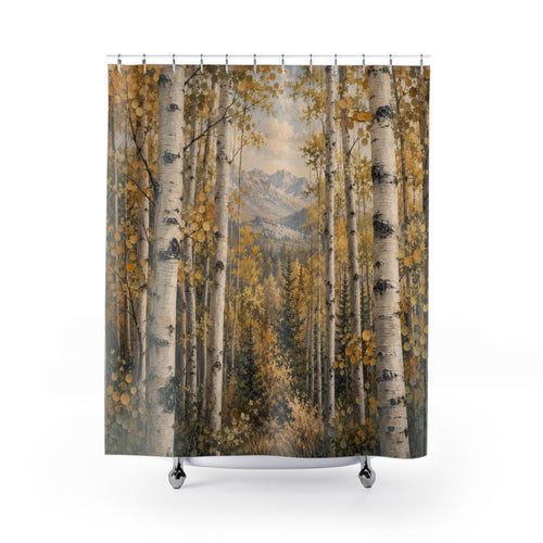 Aspen Shower Curtain: Birch Mountain Forest