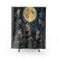 Unique Funny Possum Shower Curtain, Full Moon Opossum Animal Art, Dark Woodland Bathroom Decor, Moonlit Wall Decor Guest Bath Gift For Home