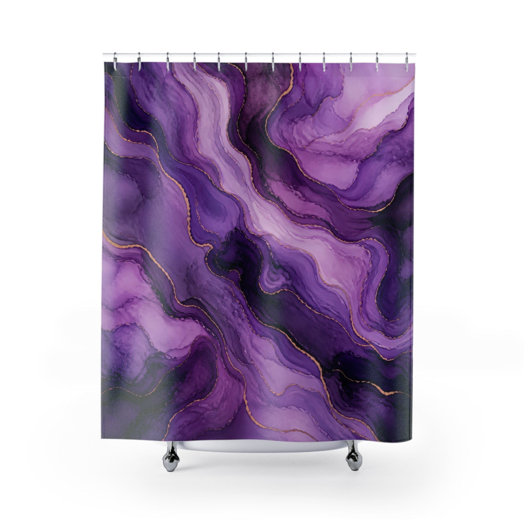 Amethyst Mineral River Shower Curtain