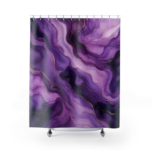 Amethyst Mineral River shower curtain with full front view