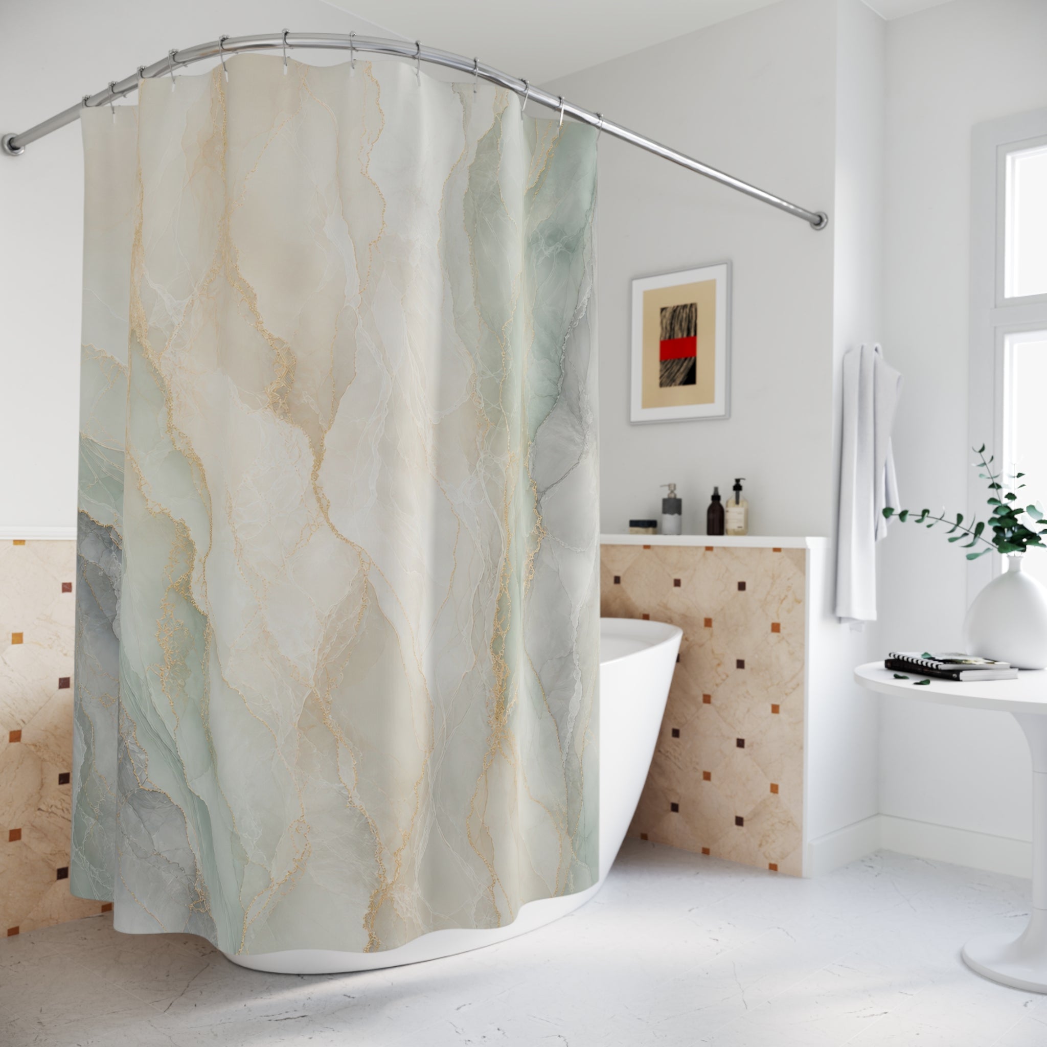 Soft Marble Abstract Shower Curtain