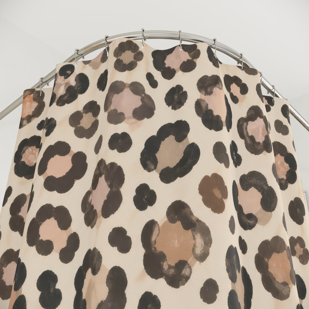 Soft Neutral Leopard Print Shower Curtain