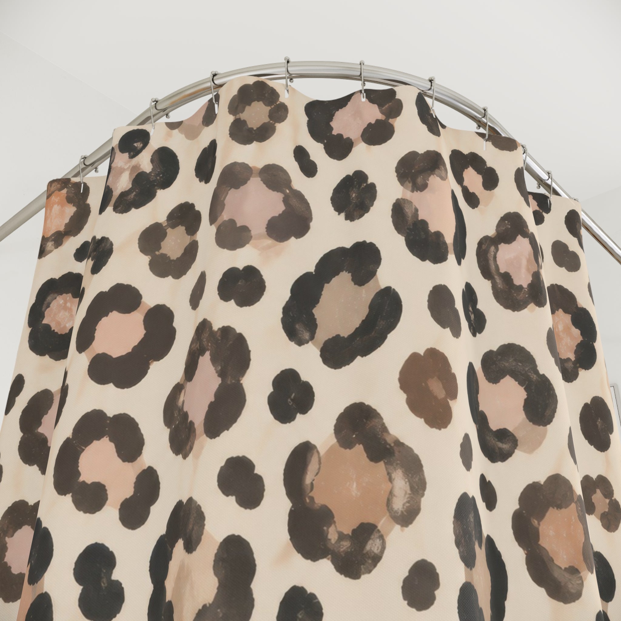 Soft Neutral Leopard Print Shower Curtain