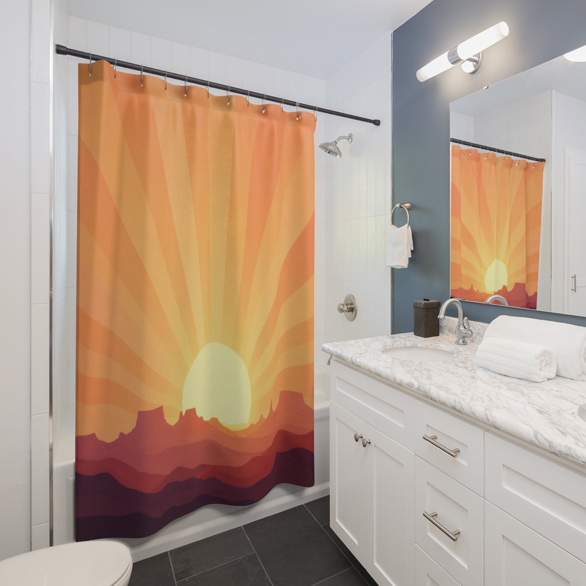 Desert Sunrise Mesa Shower Curtain