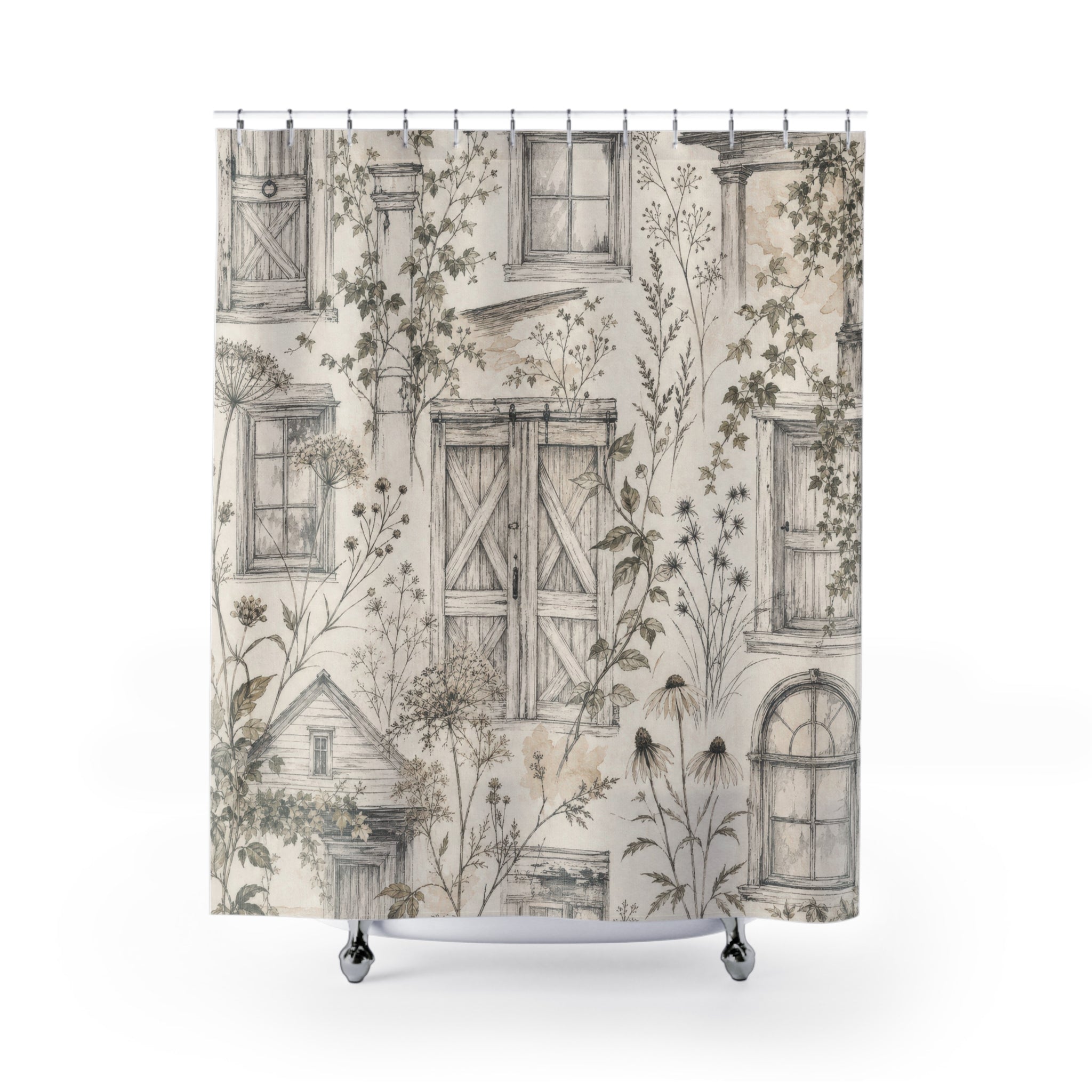 Architectural Farmhouse Shower Curtain