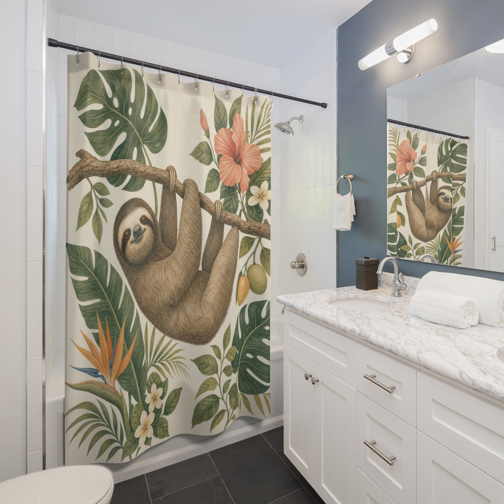 Tropical Sloth Shower Curtain