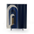 Modernist Arches Navy Shower Curtain