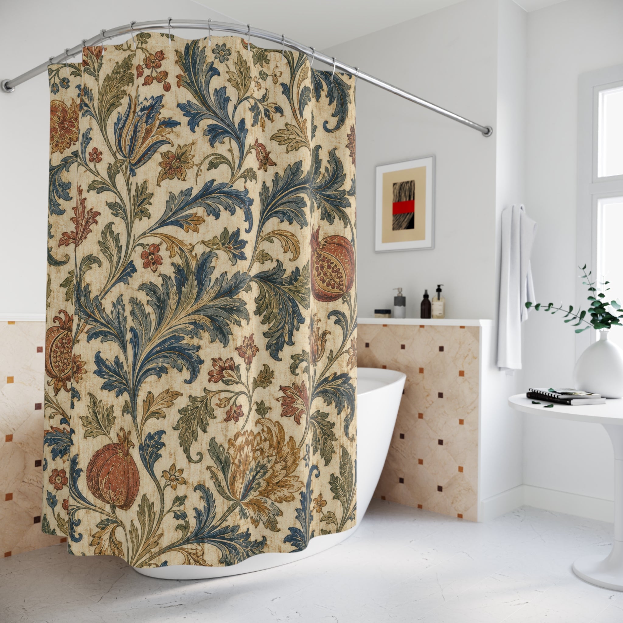 Painterly Jacobean Shower Curtain