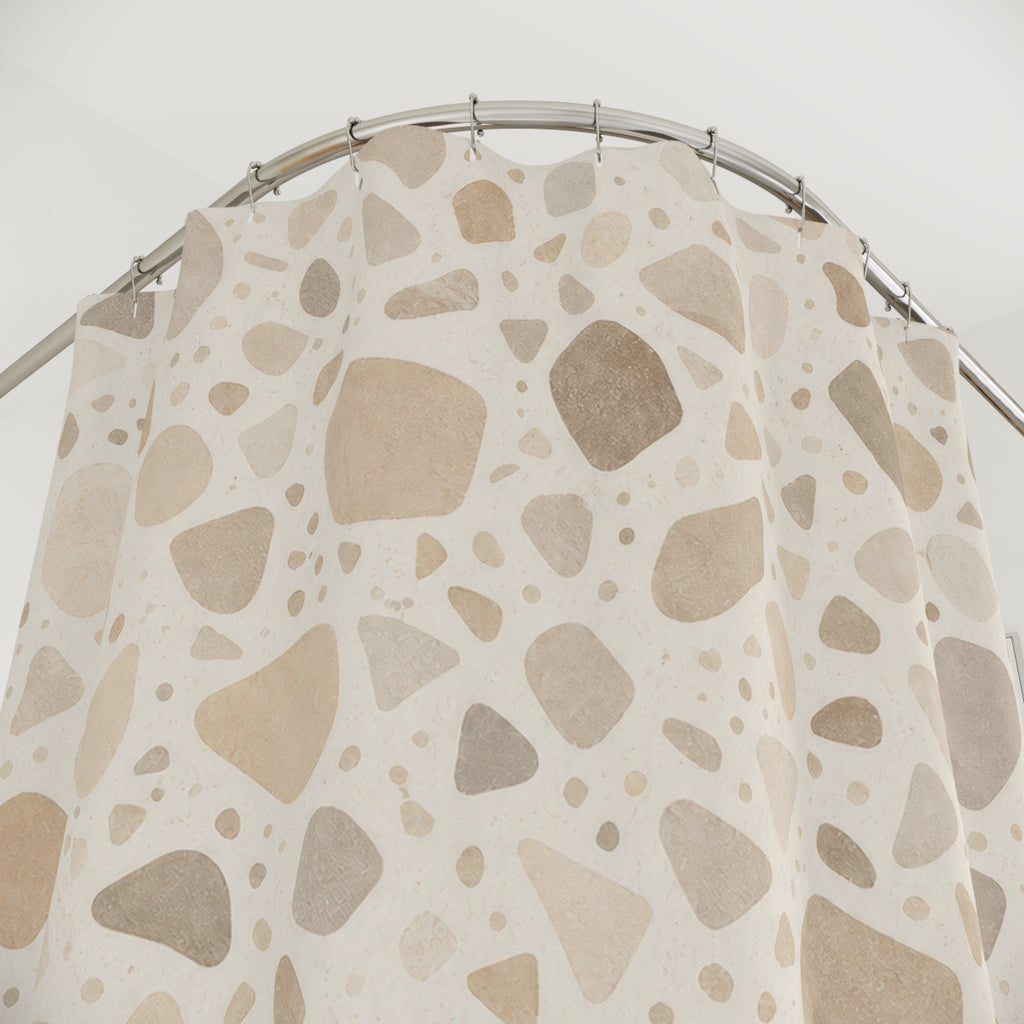 Beige Cream Stone Chip Shower Curtain