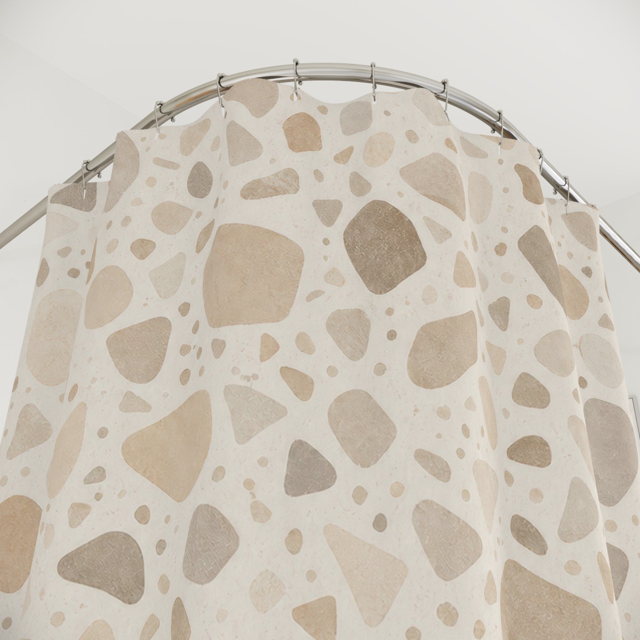 Beige Cream Stone Chip Shower Curtain