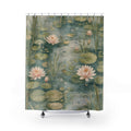 Lily Pad Pond Watercolor Shower Curtain