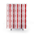 Red White Harlequin Pinstripe Shower Curtain