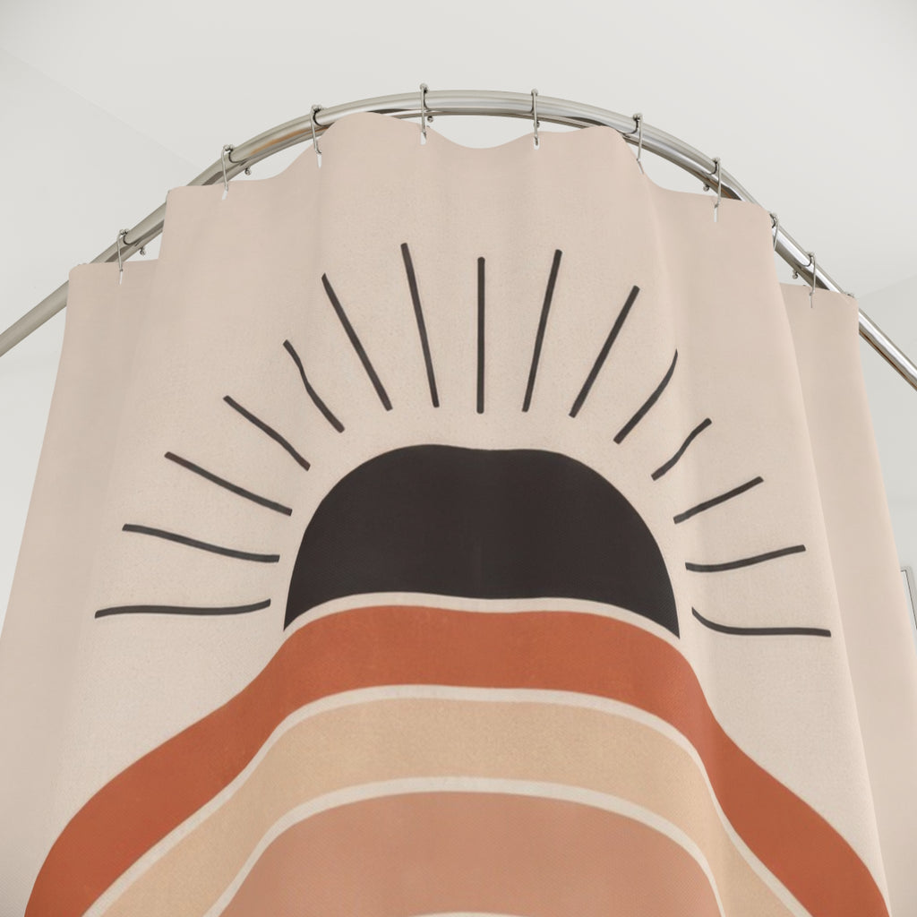 Boho Arch Shower Curtain – Terracotta Beige