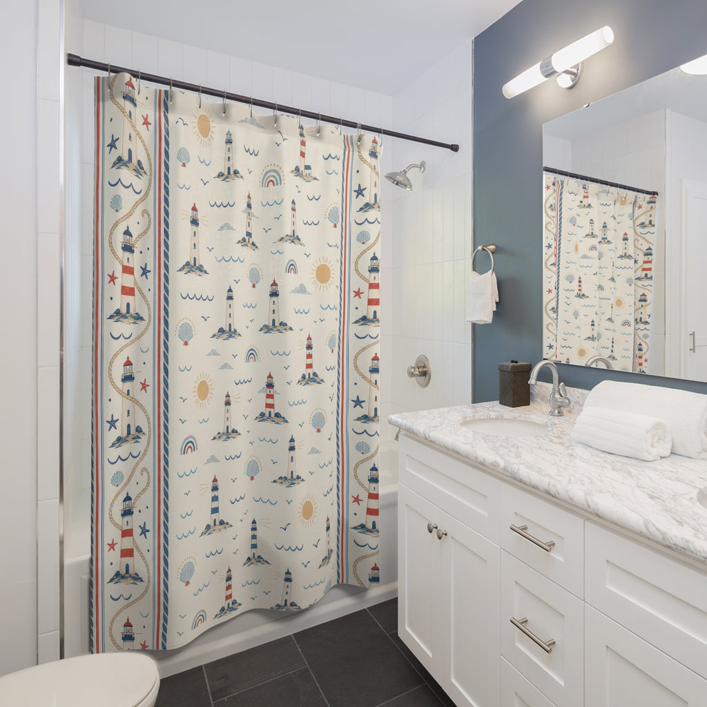 Lighthouse Coastal Shower Curtain: Lighthouse Shower Curtain