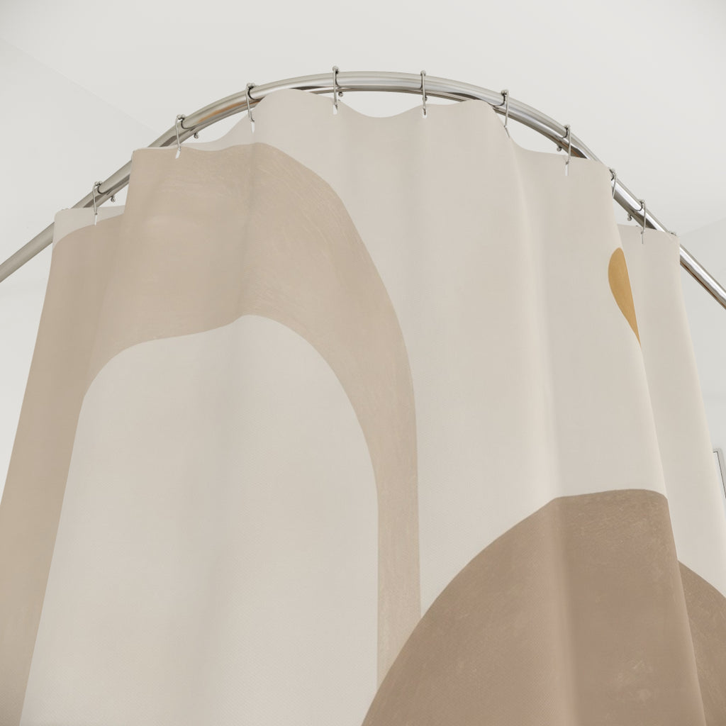 Beige Camel Rounded Arch Shower Curtain
