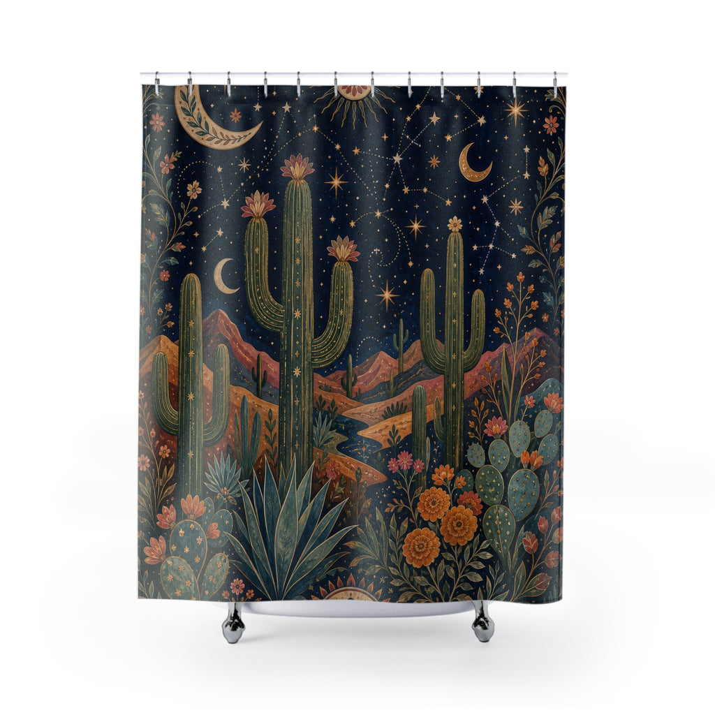 Saguaro Star Almanac Shower Curtain