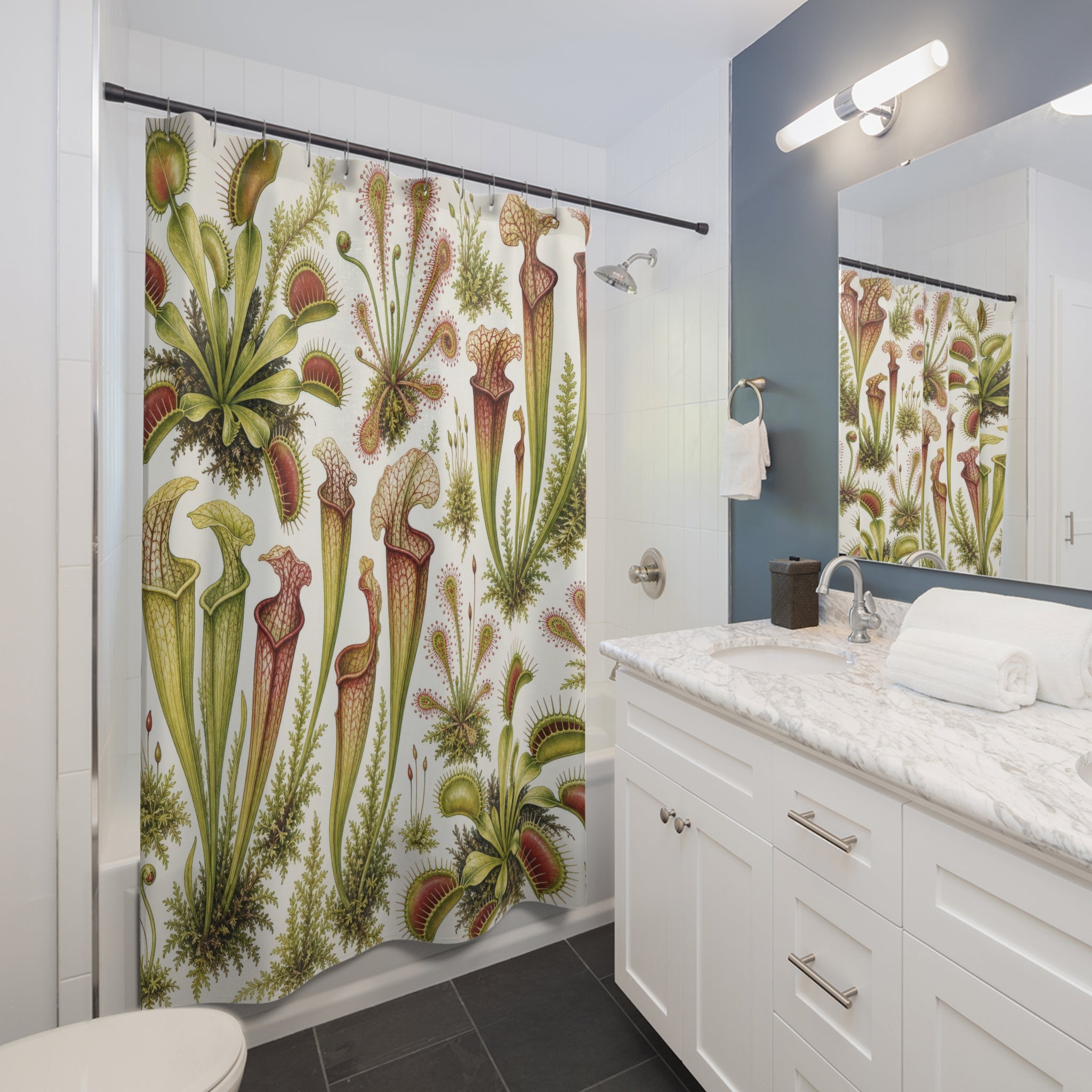 Venus Flytrap Pitcher Plant Botanical Shower Curtain