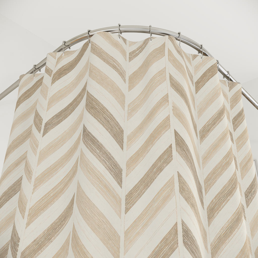 Herringbone Chevron Stripe Shower Curtain