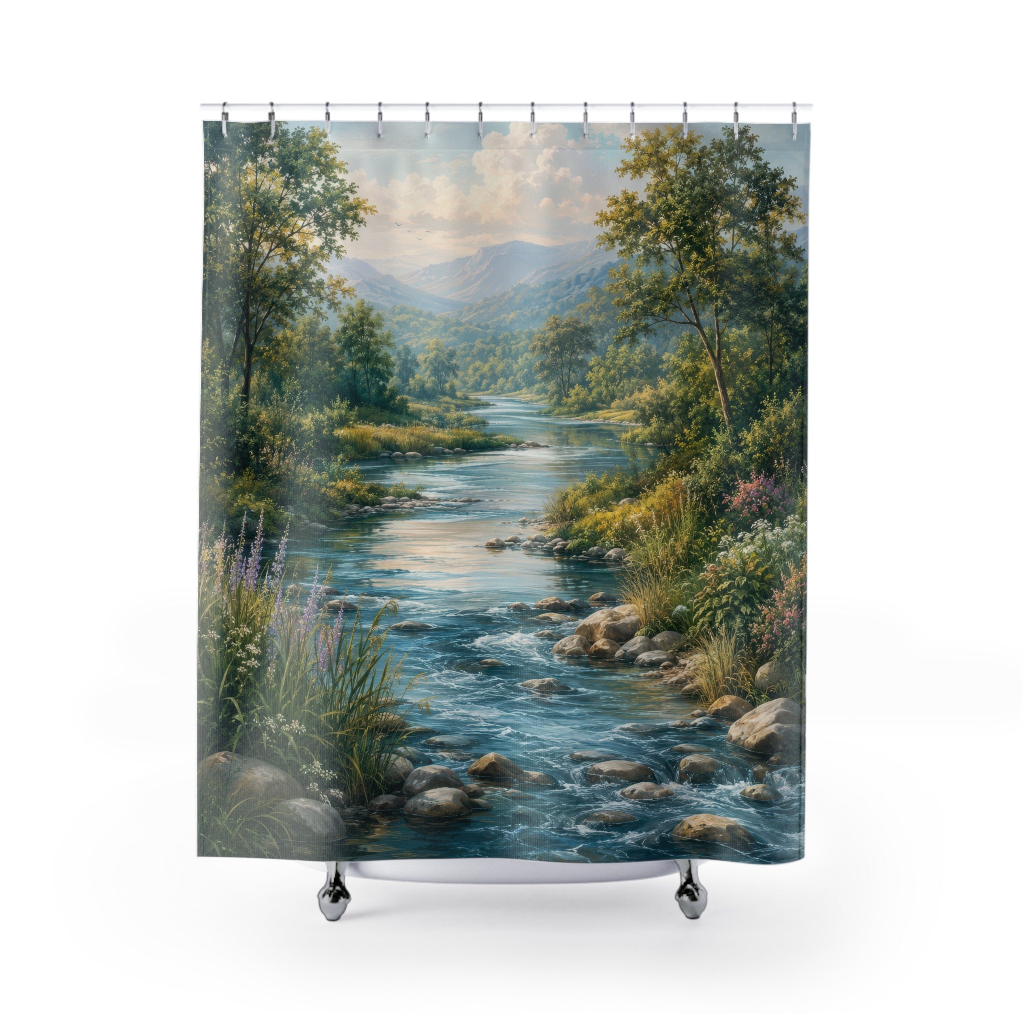 River Shower Curtain: Scenic Landscape