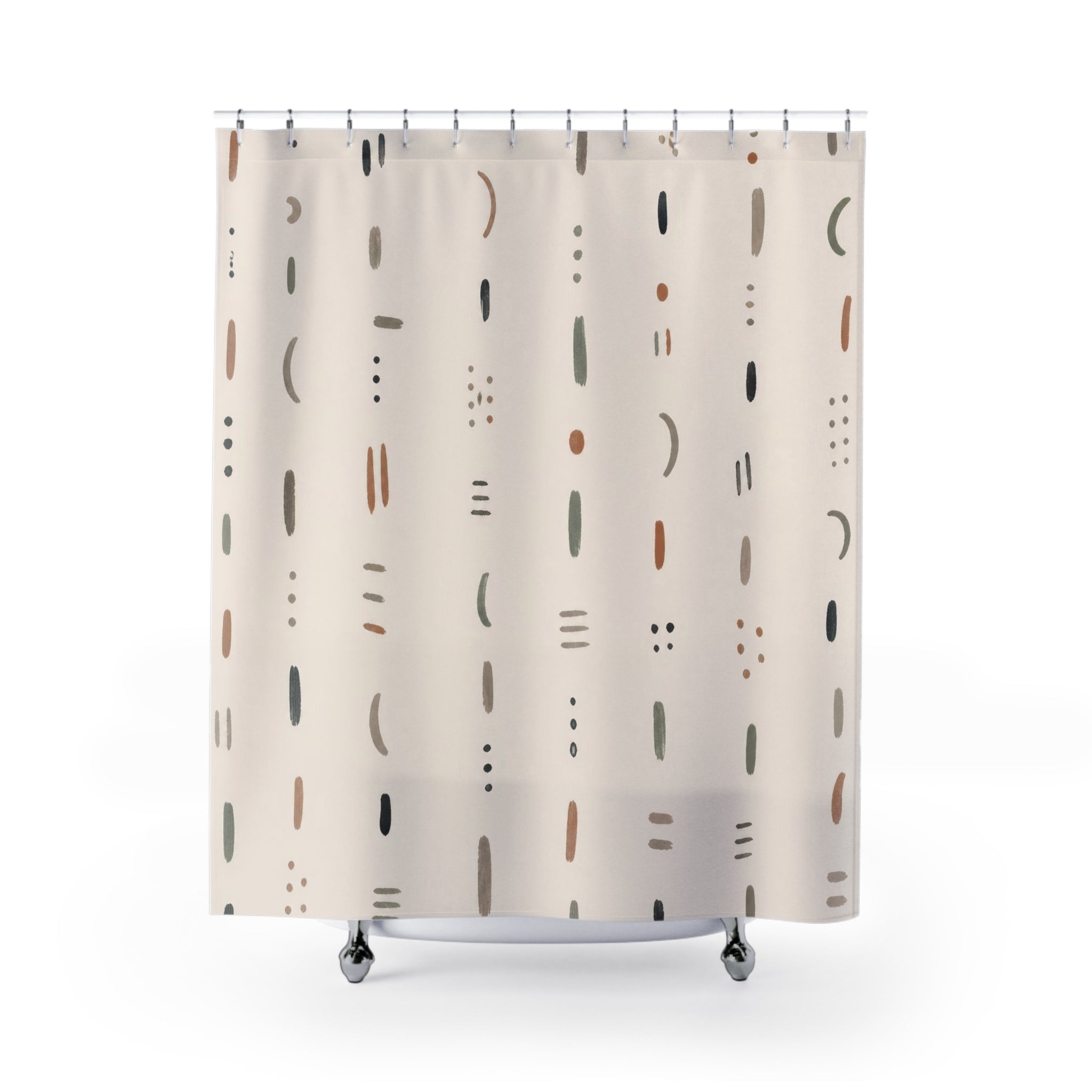 Tiny Dash Dot Abstract Shower Curtain