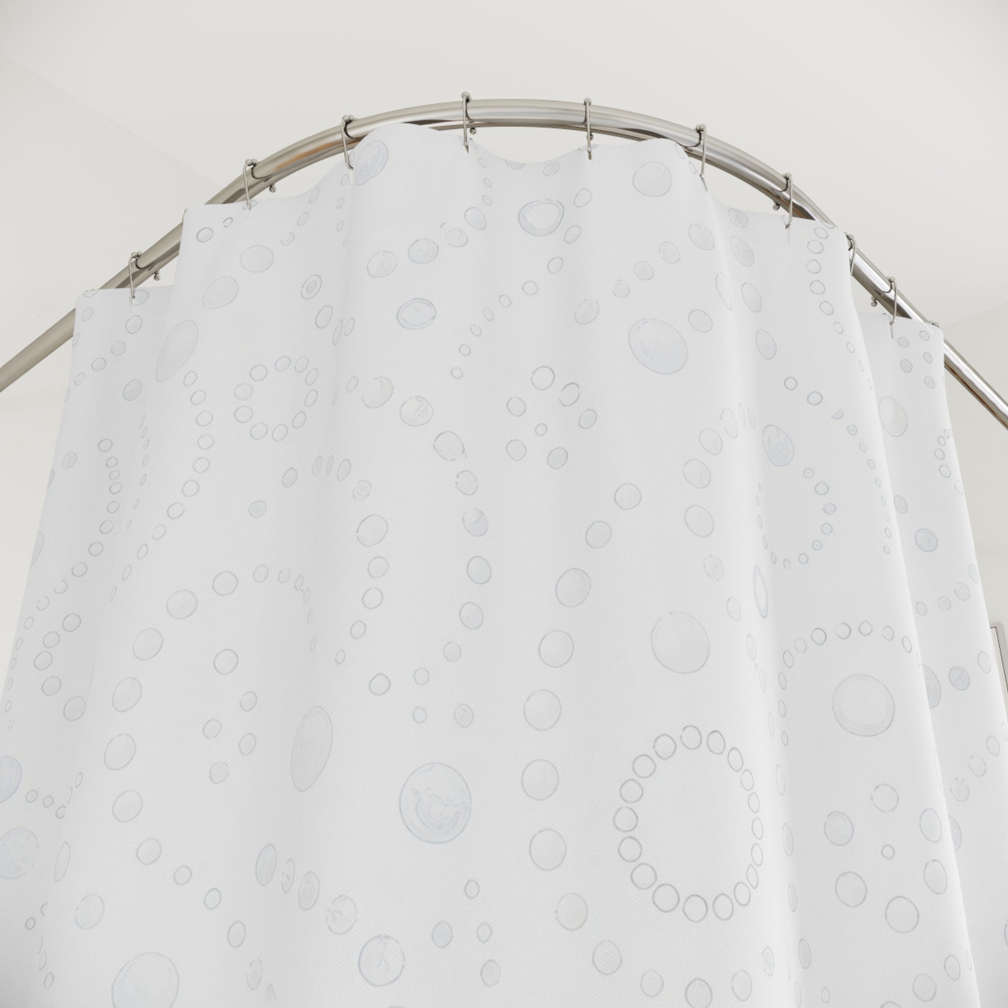 White Boho Shower Curtain, Paisley Bath Decor, Faint Floral Ornament Pattern, Guest Bathroom Decor, Soft Bohemian Style, White Boho Style