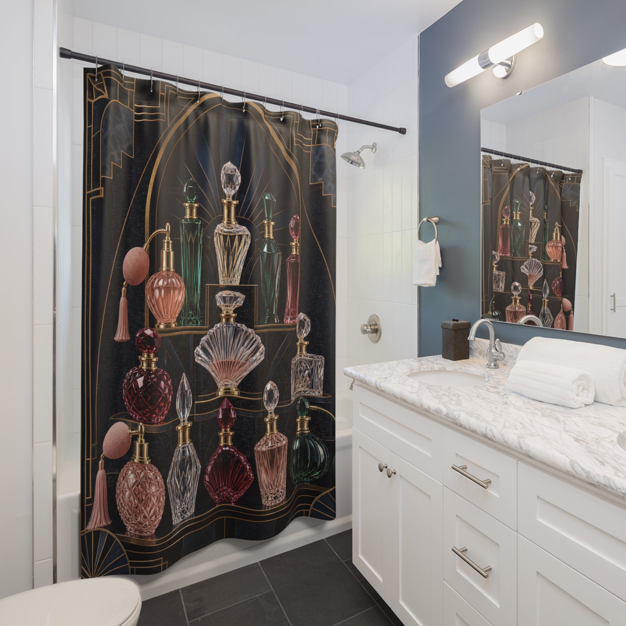 Art Deco Perfume Bottle Shower Curtain