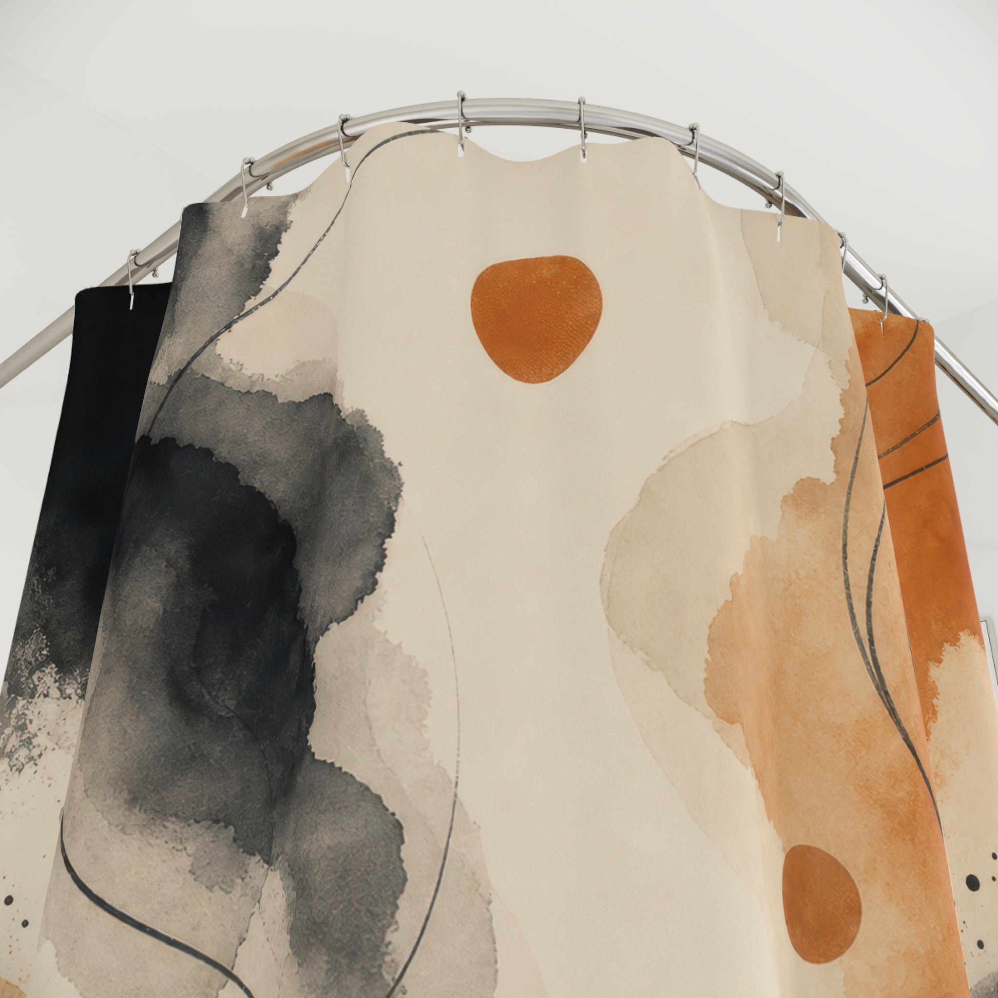 Black Copper Shower Curtain
