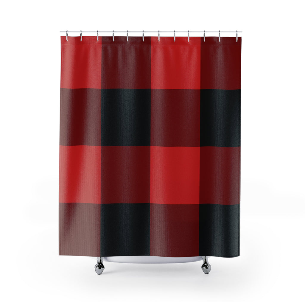 Buffalo Check Shower Curtain: Red Black Plaid