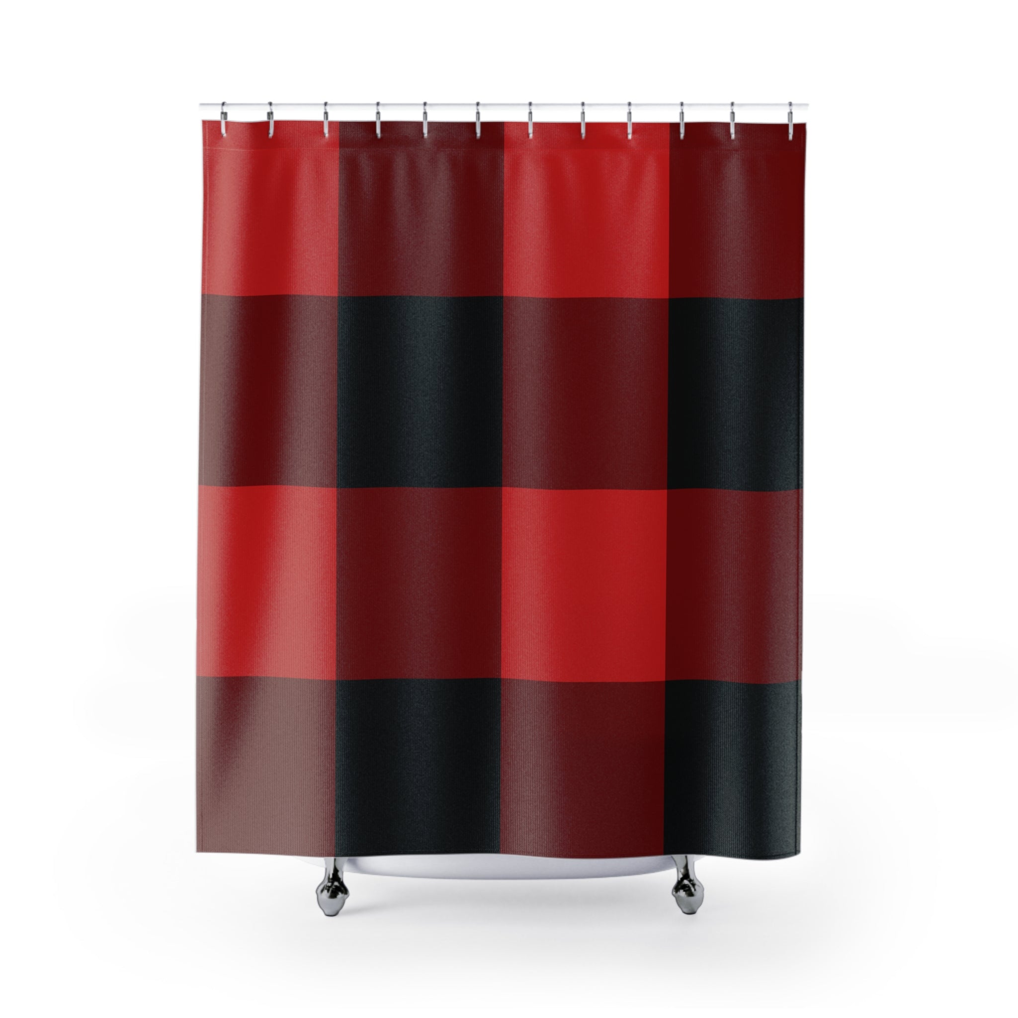 Buffalo Check Shower Curtain: Red Black Plaid