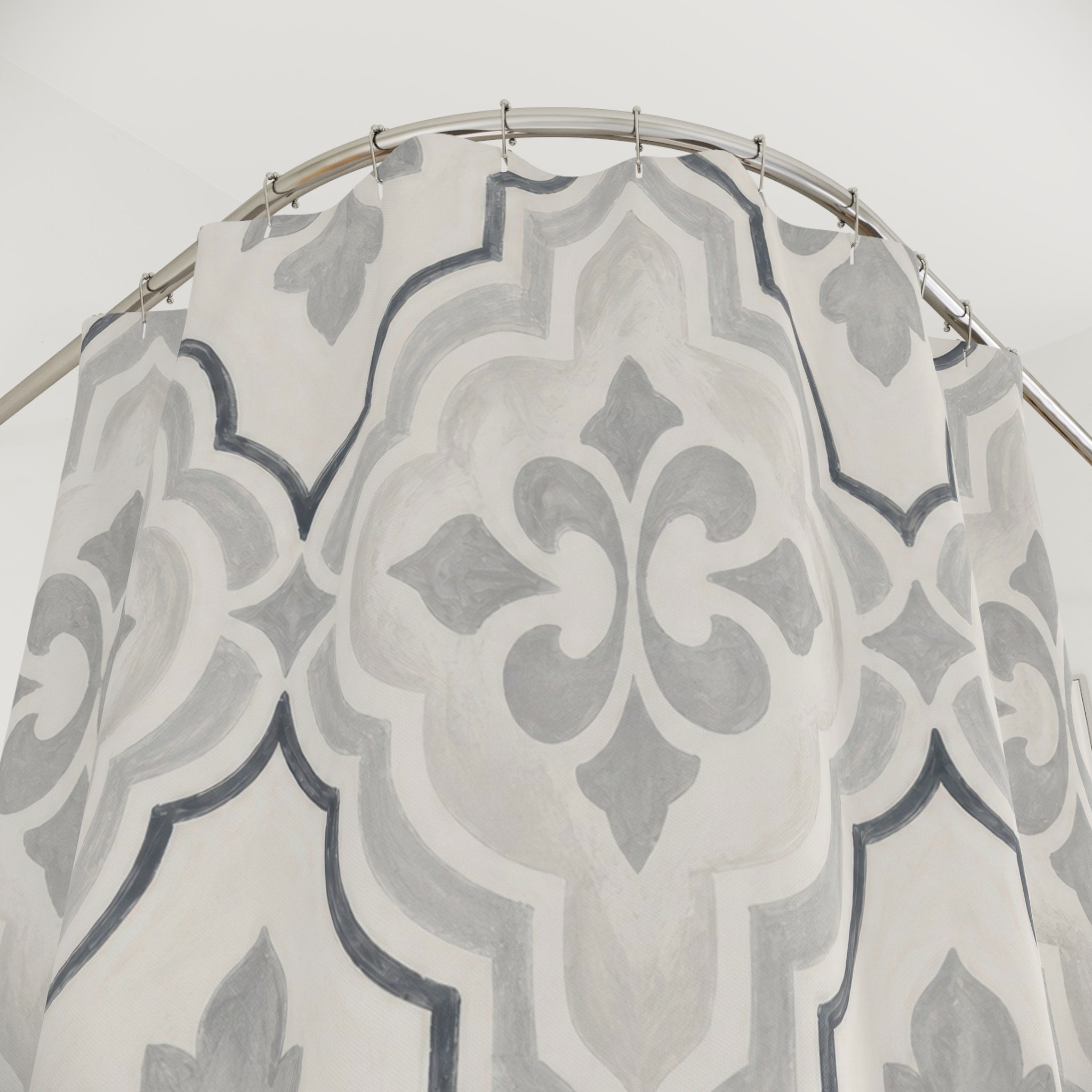 Warm Grey Tile Shower Curtain