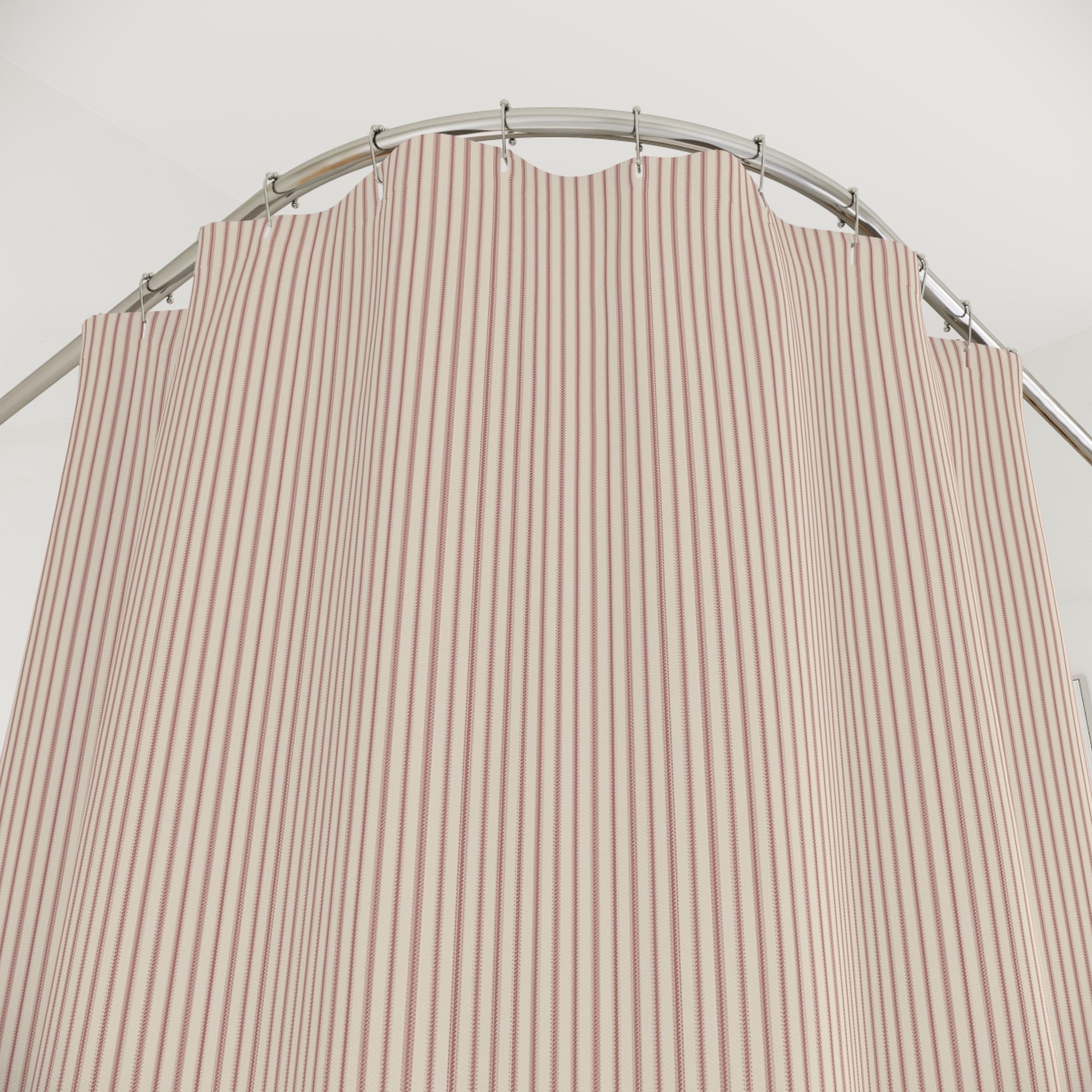 Red Ticking Stripe Shower Curtain – Hatched Vintage