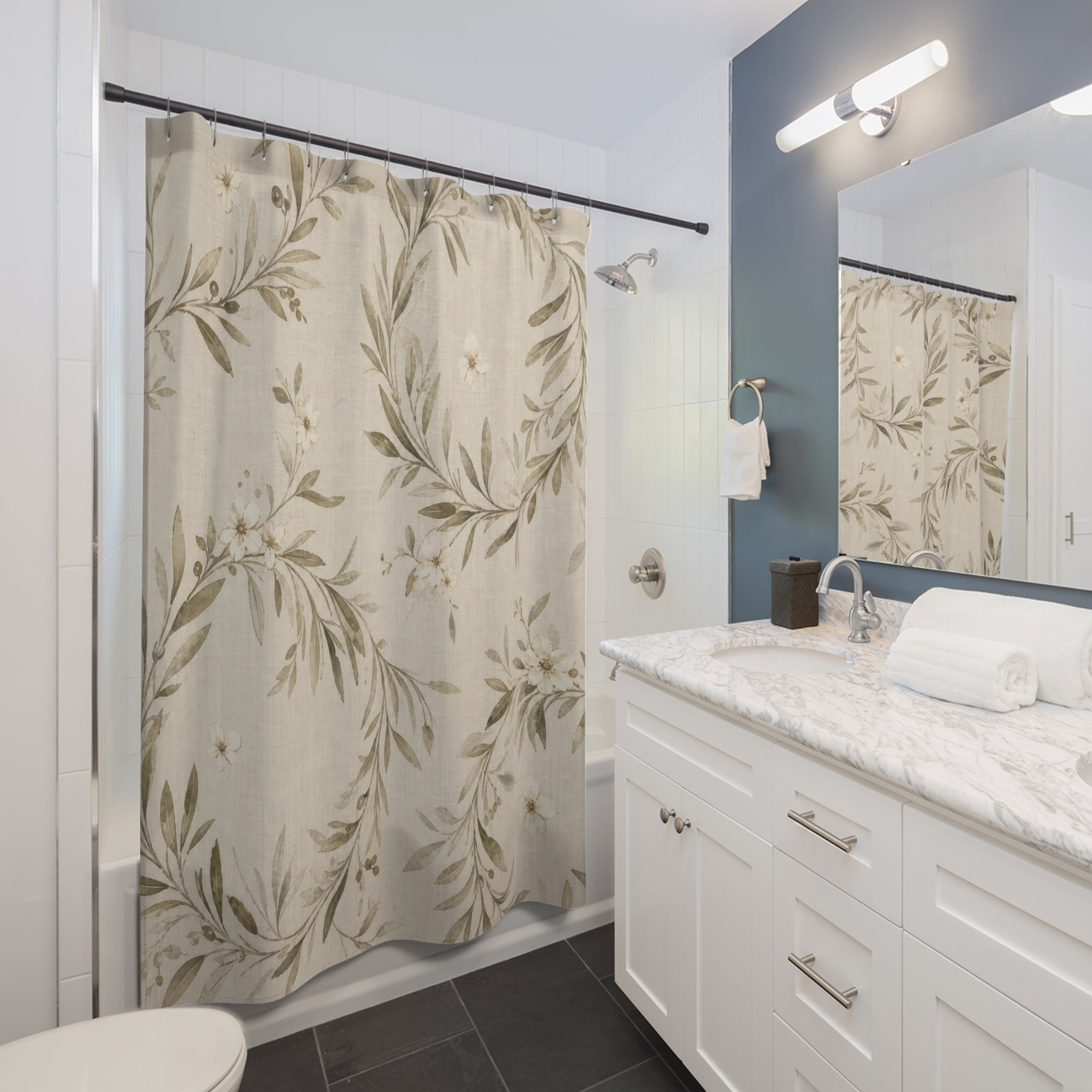Olive Wreath Shower Curtain