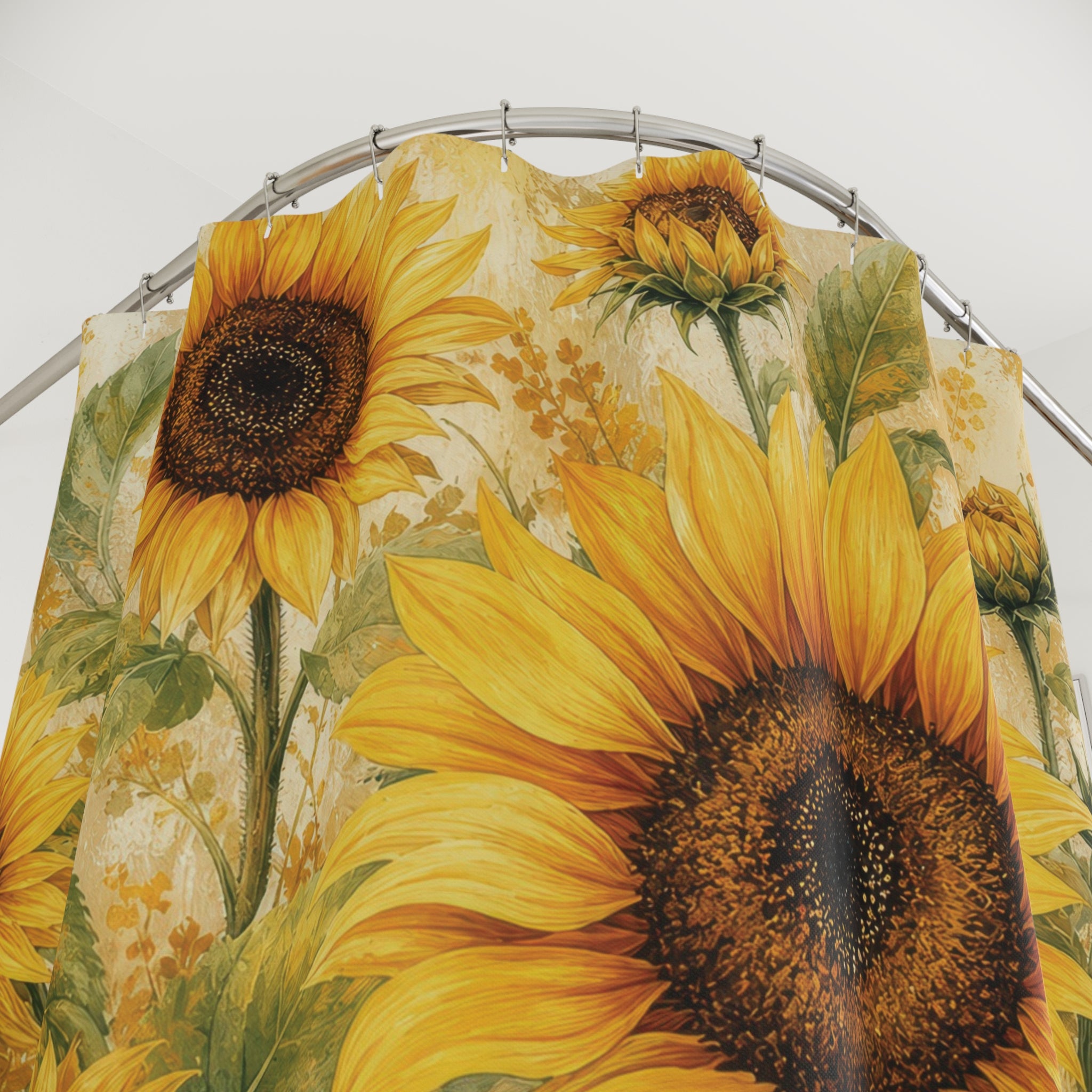 Sunflower Shower Curtain: Yellow Flower Botanical