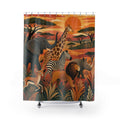 Warm Safari Animal Parade Kids Shower Curtain