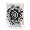 White Floral Medallion Shower Curtain