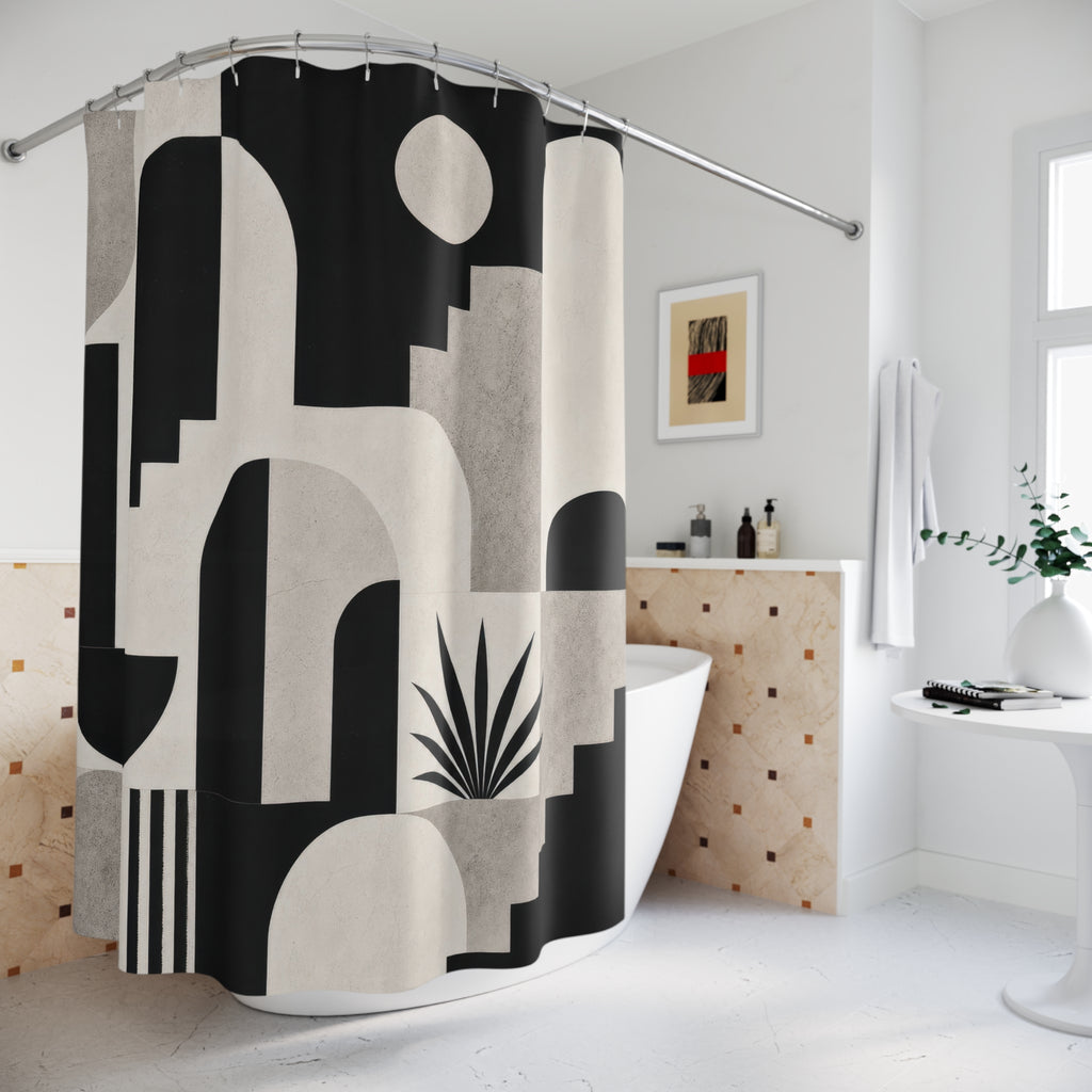 Black White Desert Shower Curtain