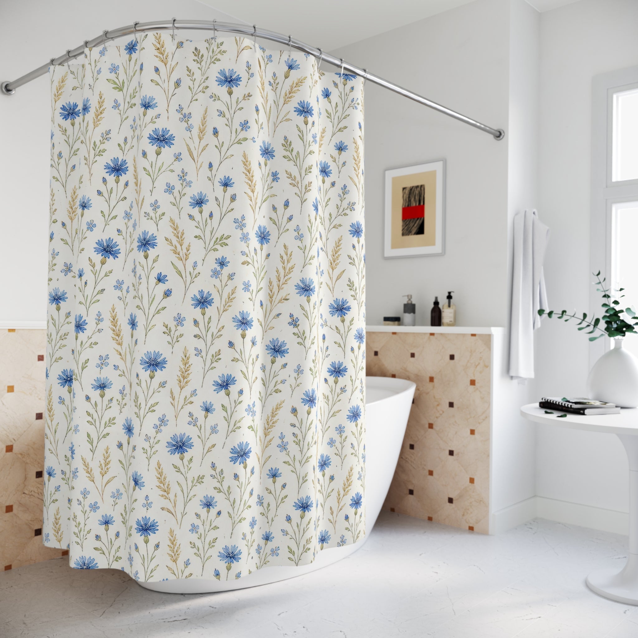 Blue Cornflower Shower Curtain