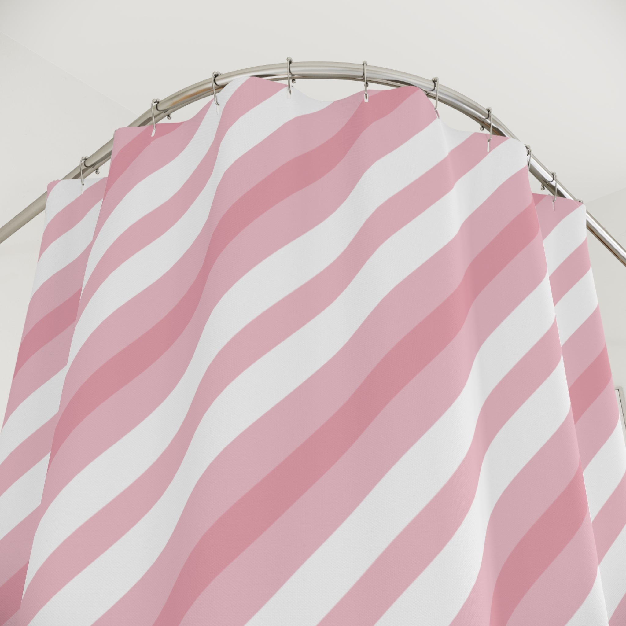 Candy Stripe Shower Curtain: Pink White
