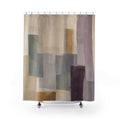 Gray Beige Block Shower Curtain
