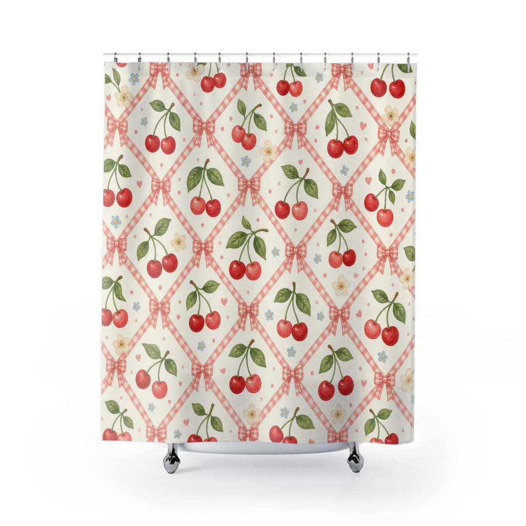 Cute Fruit Cherry Shower Curtain