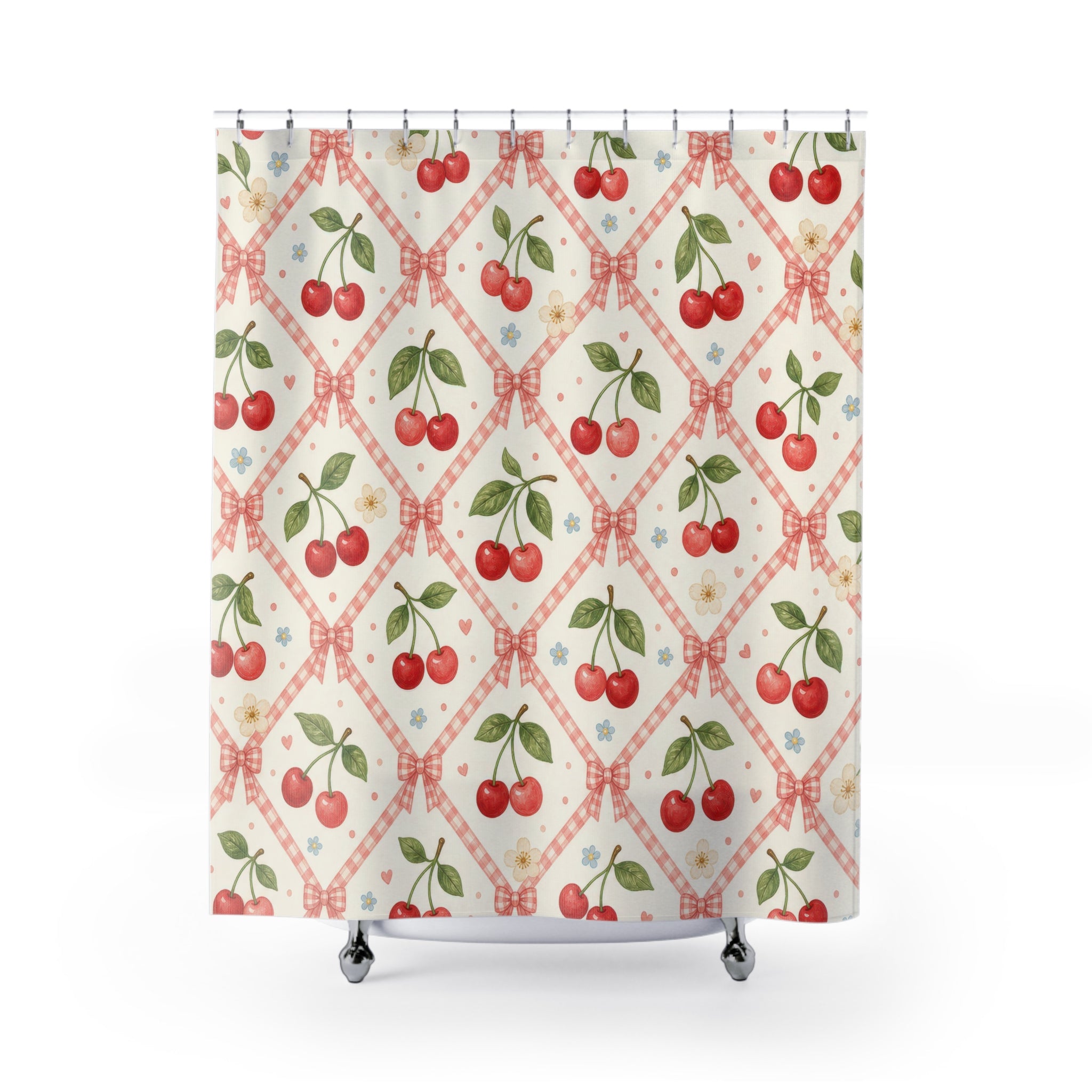 Cute Fruit Cherry Shower Curtain
