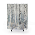 Snowy Birch Tree Shower Curtain