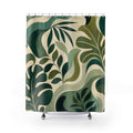 Green Abstract Palm Shower Curtain