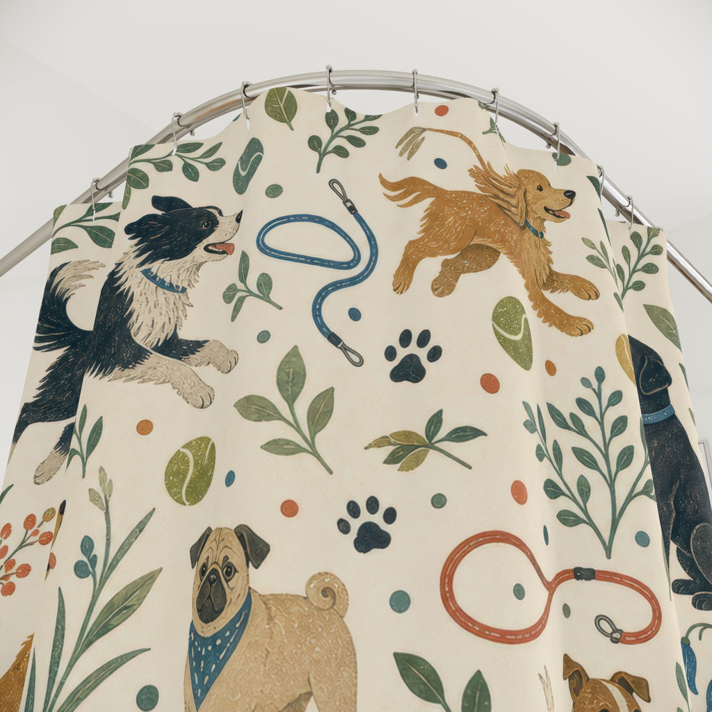 Pet Bathroom Decor Shower Curtain