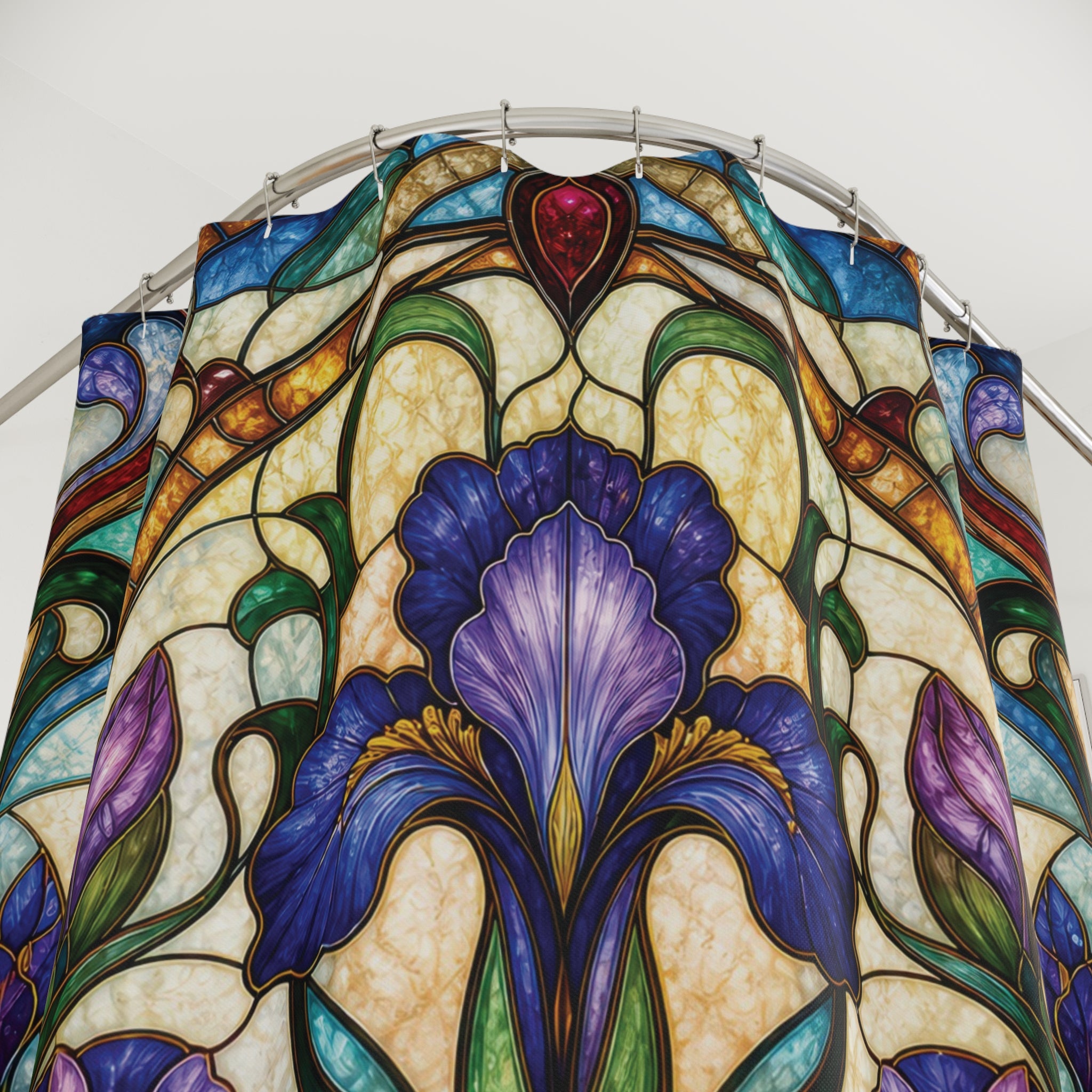 Stained Glass Shower Curtain: Nouveau Floral
