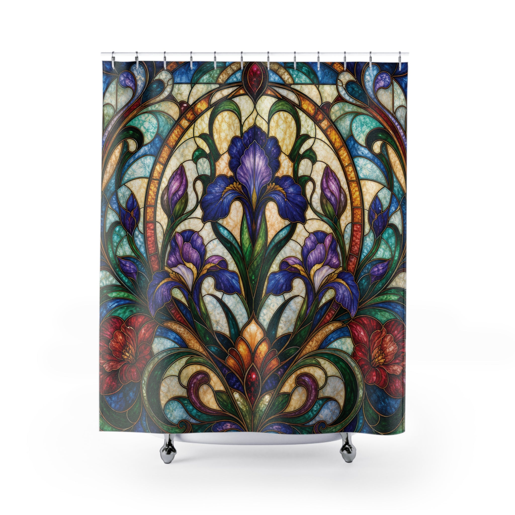 Stained Glass Shower Curtain: Nouveau Floral