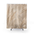Beige Palm Pampas Leaf Shower Curtain