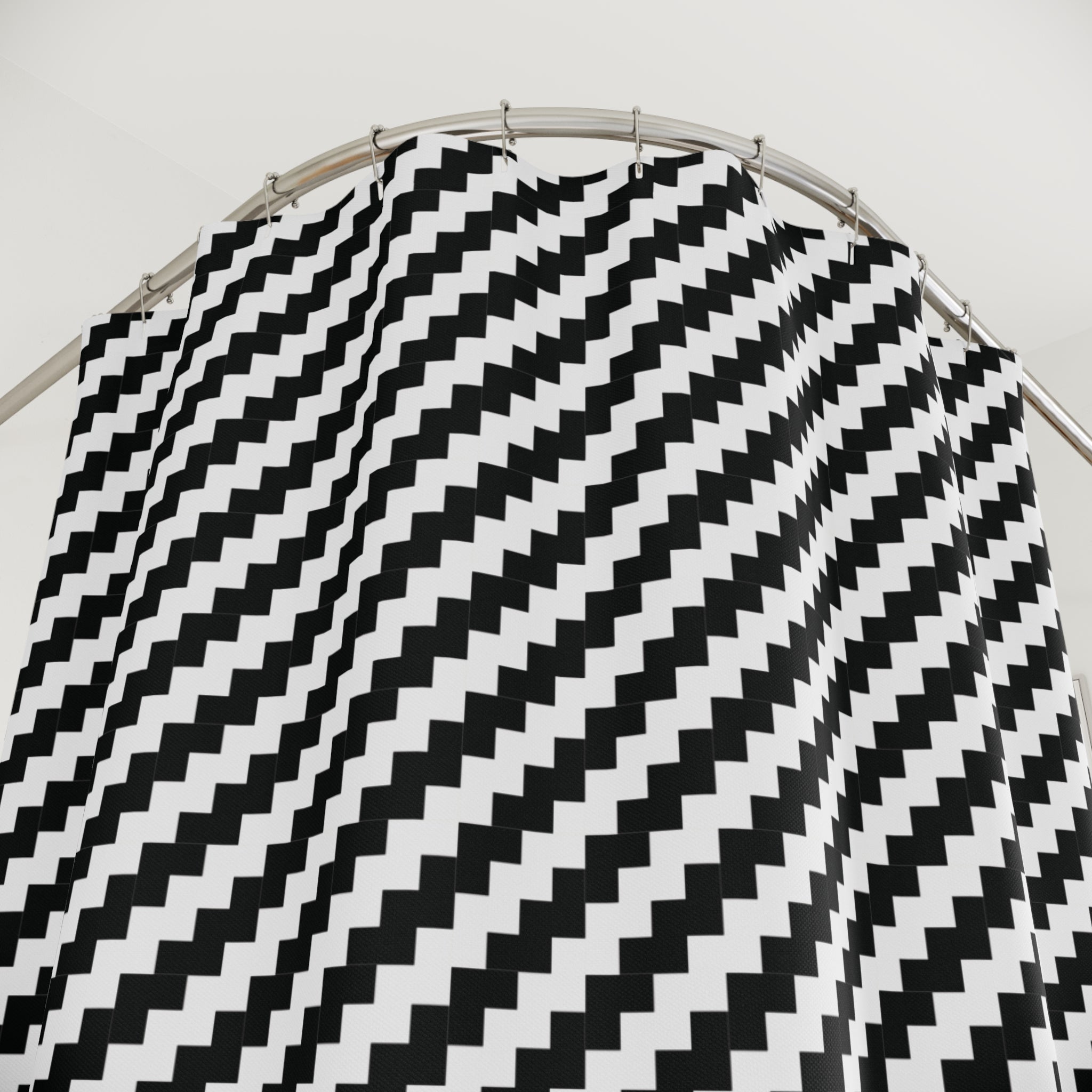 Black and White Houndstooth Shower Curtain